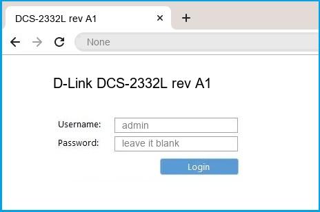 D-Link DCS-2332L rev A1 Router login and password