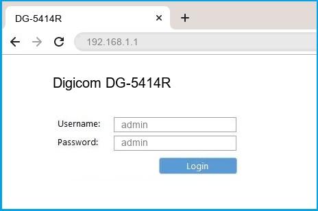 Digicom DG-5414R router default login