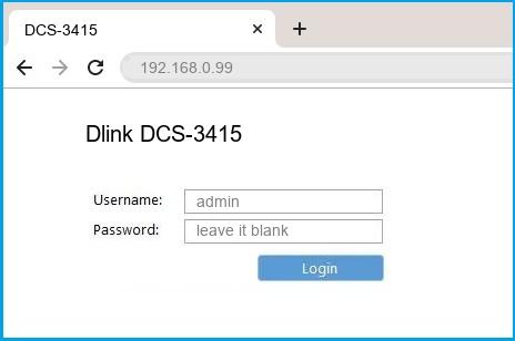 Dlink DCS-3415 router default login