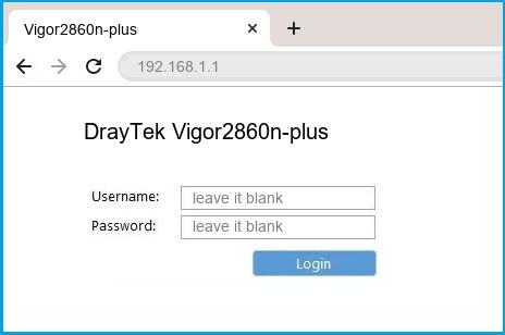 DrayTek Vigor2860n-plus router default login
