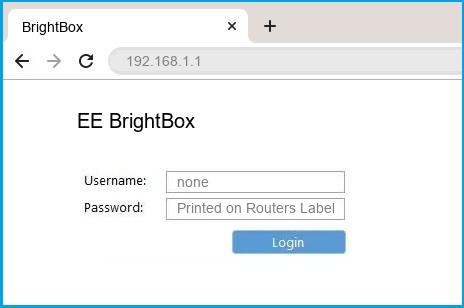 EE BrightBox router default login