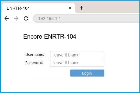 Encore ENRTR-104 router default login