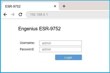 Engenius ESR-9752 router default login