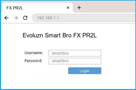 Evoluzn Smart Bro FX PR2L router default login