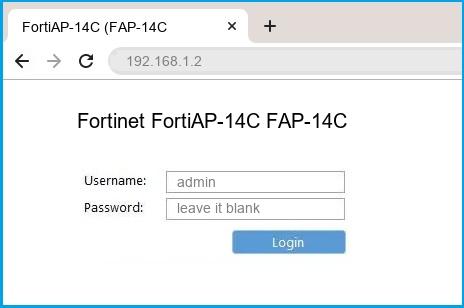 Fortinet FortiAP-14C FAP-14C router default login