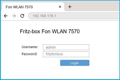 Fritz-box Fon WLAN 7570 router default login