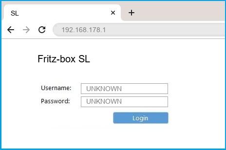 Fritz-box SL router default login