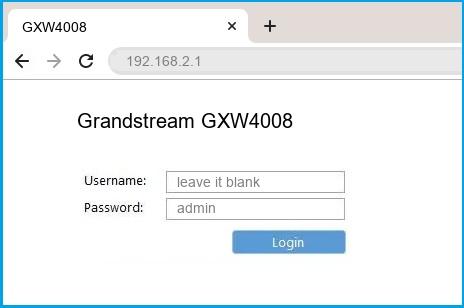 Grandstream GXW4008 router default login