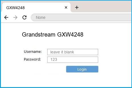 Grandstream GXW4248 router default login