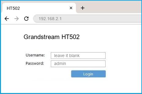 Grandstream HT502 router default login