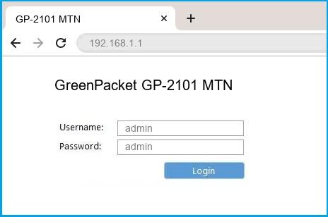 GreenPacket GP-2101 MTN router default login
