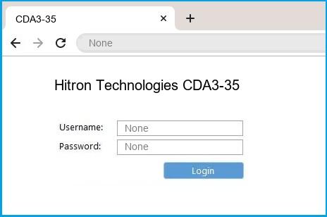 Hitron Technologies CDA3-35 router default login