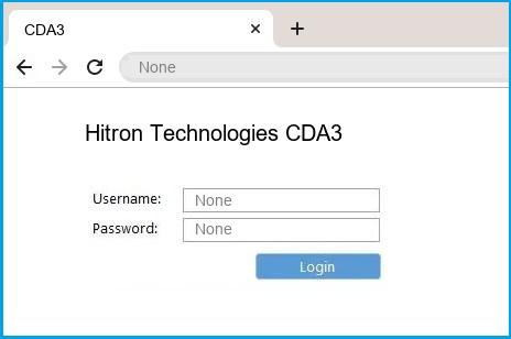 Hitron Technologies CDA3 router default login