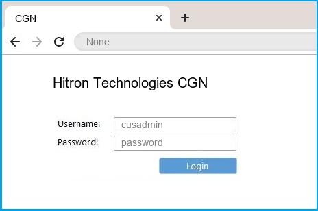 Hitron Technologies CGN router default login