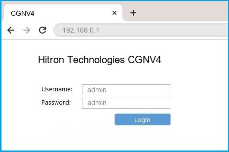 Hitron Technologies CGNV4 router default login