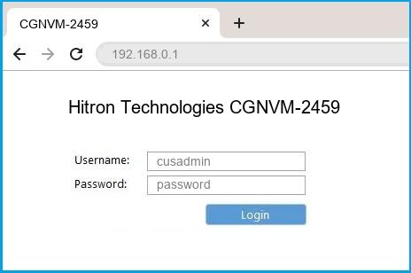 Hitron Technologies CGNVM-2459 router default login