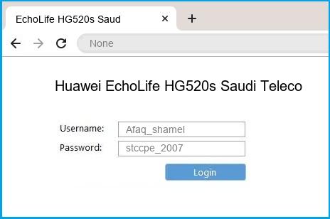 Huawei EchoLife HG520s Saudi Telecom Firmware router default login