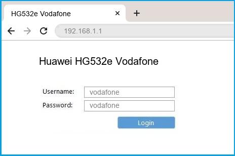 Huawei HG532e Vodafone router default login