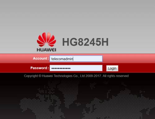 Huawei HG8245H Router Login And Password