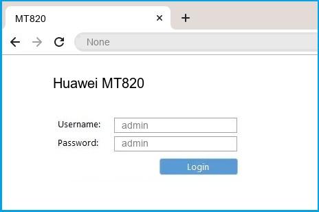 Huawei MT820 router default login