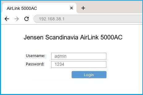 Jensen Scandinavia AirLink 5000AC router default login