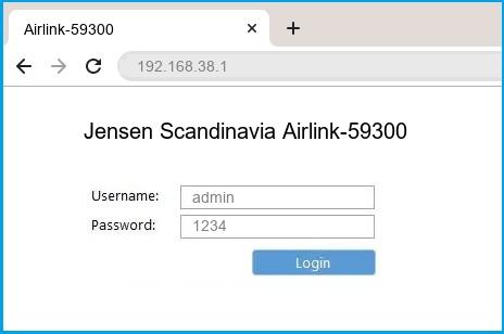 Jensen Scandinavia Airlink-59300 router default login