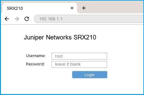 Juniper Networks SRX210 router default login