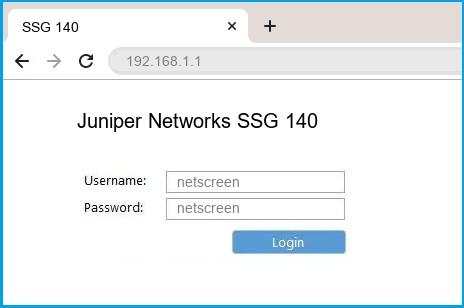 Juniper Networks SSG 140 router default login