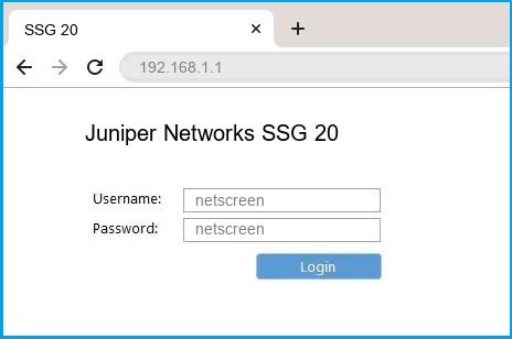 Juniper Networks SSG 20 router default login