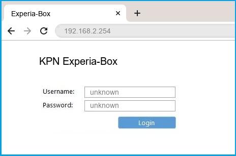 KPN Experia-Box router default login