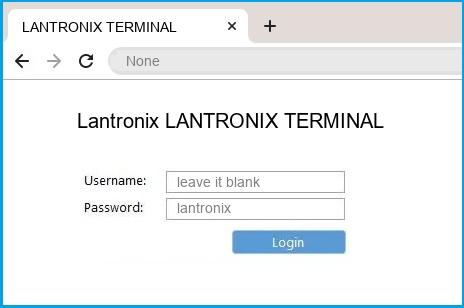 Lantronix LANTRONIX TERMINAL router default login