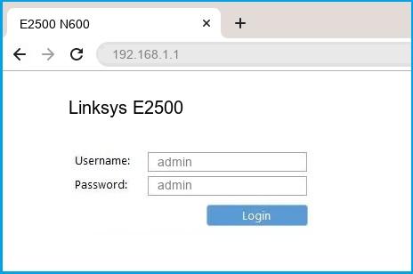 Linksys E2500 router default login