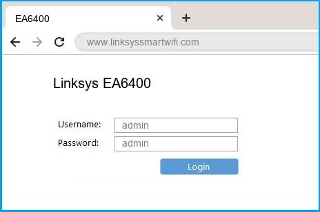 Linksys EA6400 router default login