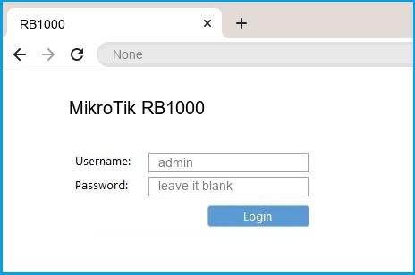 MikroTik RB1000 router default login