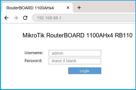 MikroTik RouterBOARD 1100AHx4 RB1100AHx4 router default login