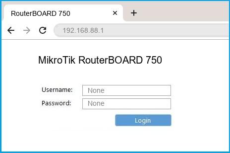 MikroTik RouterBOARD 750 router default login