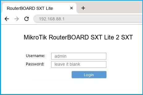 MikroTik RouterBOARD SXT Lite 2 SXT2nDr2 router default login