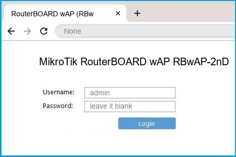 MikroTik RouterBOARD wAP RBwAP-2nD router default login