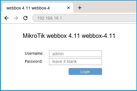 MikroTik webbox 4.11 webbox-4.11 router default login