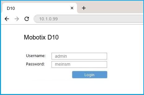 Mobotix D10 router default login