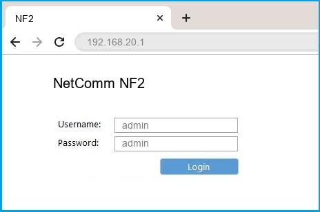 NetComm NF2 router default login