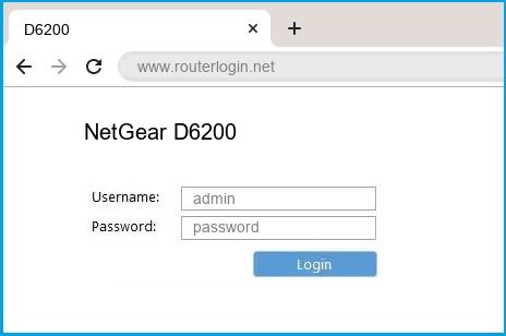 NetGear D6200 router default login