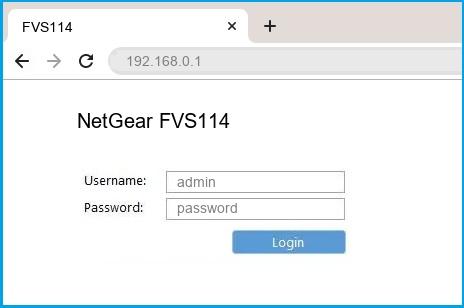 NetGear FVS114 router default login