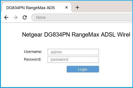 Netgear DG834PN RangeMax ADSL Wireless Router router default login