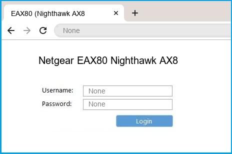 Netgear EAX80 Nighthawk AX8 router default login