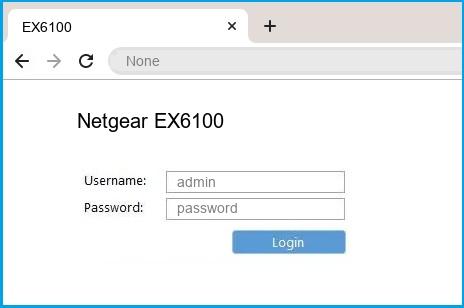 Netgear EX6100 router default login