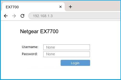 Netgear EX7700 router default login