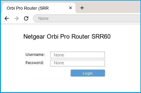 Netgear Orbi Pro Router SRR60 router default login
