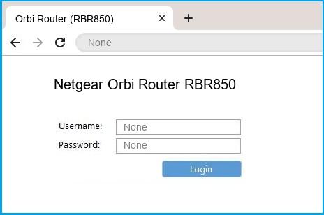 Netgear Orbi Router RBR850 router default login