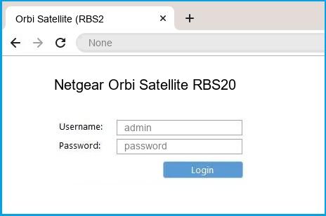 Netgear Orbi Satellite RBS20 router default login